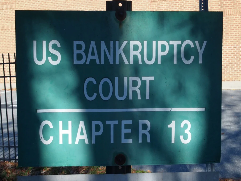 Sign of U.S. Bankruptcy Court Chapter 13 in Orlando, Florida.